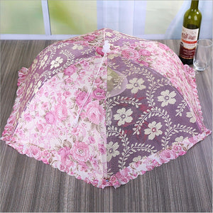 Foldable Kitchen Food Cover Tent Umbrella Outdoor Camp Cake Cover Lace Mesh Net